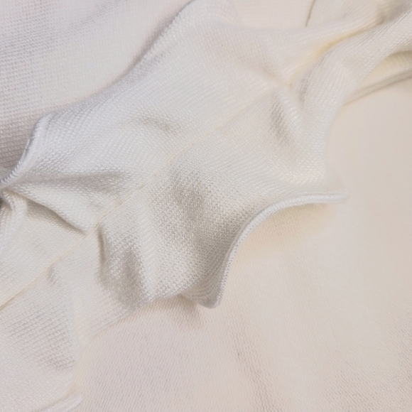 COLORI Long Sleeve Off-White Sweater with Frills Size Small - Picture 8 of 12